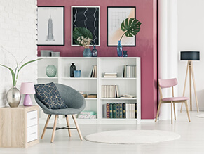 Pink feature wall & exposed brick project